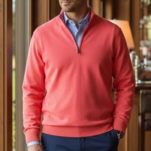 NWOT Tommy Bahama XL Casual Cozy Country Club Pima Cotton Quarter Zip Sweater